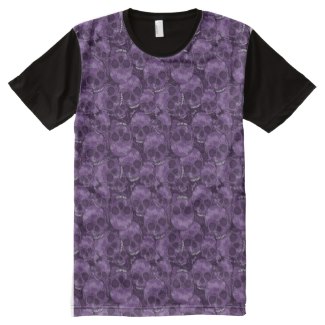 Purple Skulls All-Over Print T-shirt 1