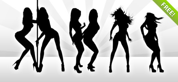  Seven Hot Dancing Girl Silhouettes